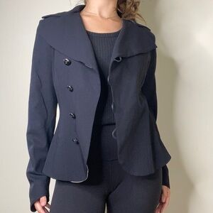 Trelise Cooper Designer Black Button Wool Blazer Size 6